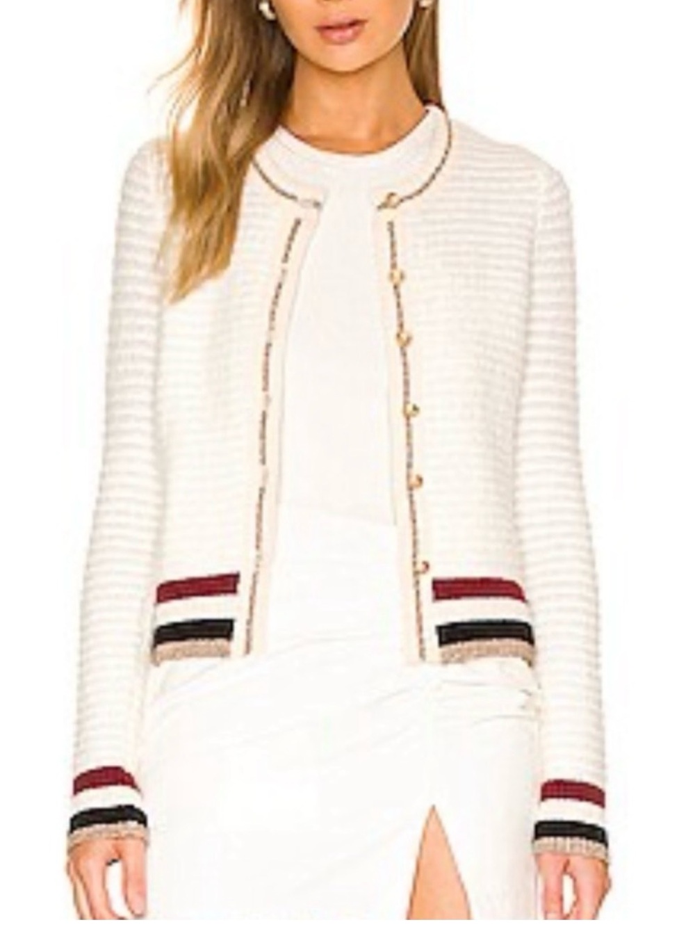 L'Agence Archer Ivory Cardigan NWOT
